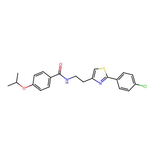 N-(2-(2-(4-chlorophenyl)thiazol-4-yl)ethyl)-4-isopropoxybenzamide structure