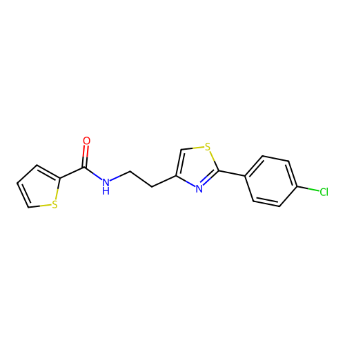 N-{2-[2-(4-chlorophenyl)-1,3-thiazol-4-yl]ethyl}thiophene-2-carboxamide structure