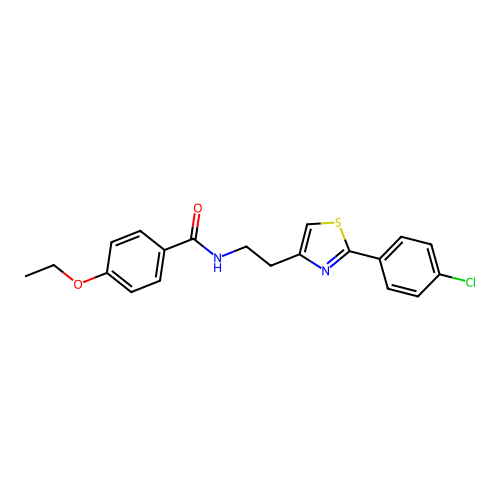 N-{2-[2-(4-chlorophenyl)-1,3-thiazol-4-yl]ethyl}-4-ethoxybenzamide structure