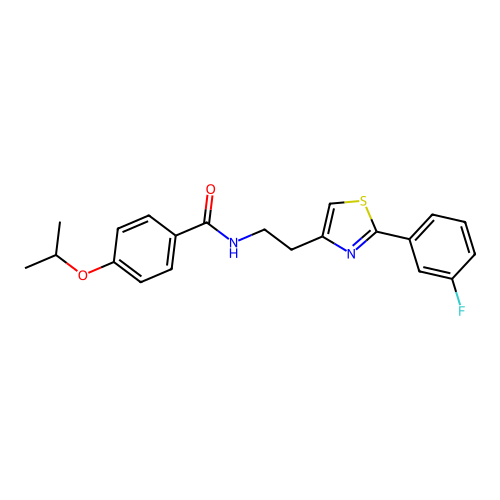 N-(2-(2-(3-fluorophenyl)thiazol-4-yl)ethyl)-4-isopropoxybenzamide structure