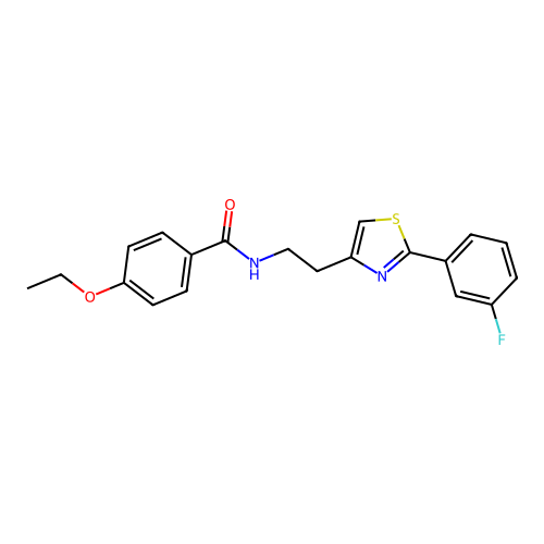 4-ethoxy-N-{2-[2-(3-fluorophenyl)-1,3-thiazol-4-yl]ethyl}benzamide structure