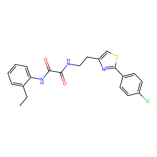 N1-(2-(2-(4-chlorophenyl)thiazol-4-yl)ethyl)-N2-(2-ethylphenyl)oxalamide structure