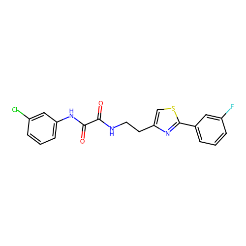 N1-(3-chlorophenyl)-N2-(2-(2-(3-fluorophenyl)thiazol-4-yl)ethyl)oxalamide structure