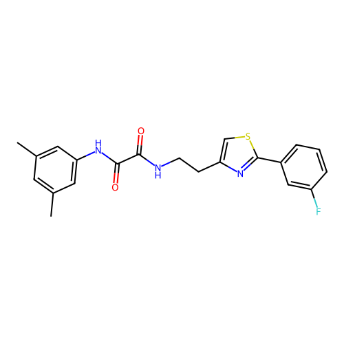 N1-(3,5-dimethylphenyl)-N2-(2-(2-(3-fluorophenyl)thiazol-4-yl)ethyl)oxalamide structure