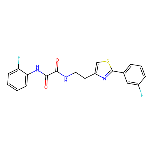 N1-(2-fluorophenyl)-N2-(2-(2-(3-fluorophenyl)thiazol-4-yl)ethyl)oxalamide structure