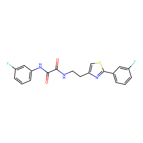N1-(3-fluorophenyl)-N2-(2-(2-(3-fluorophenyl)thiazol-4-yl)ethyl)oxalamide structure