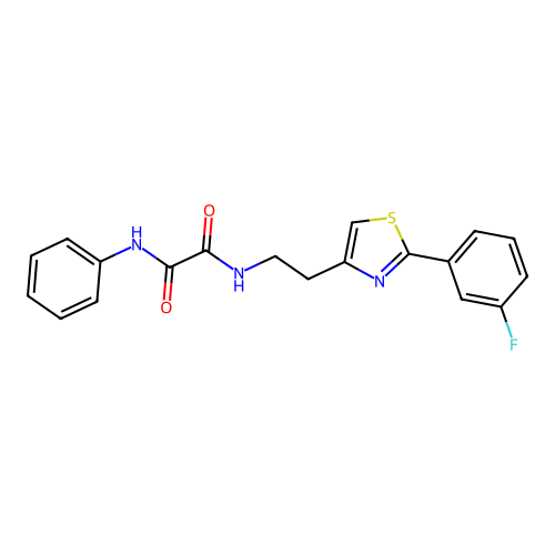N-{2-[2-(3-fluorophenyl)-1,3-thiazol-4-yl]ethyl}-N'-phenylethanediamide structure