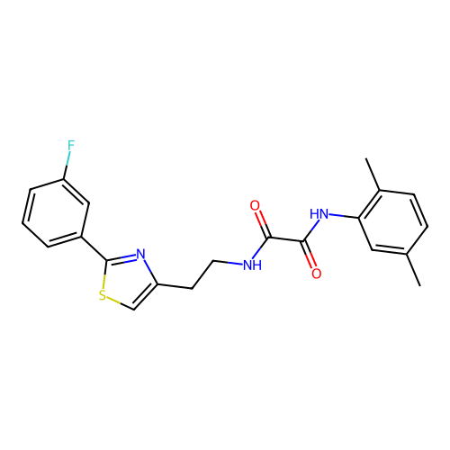 N1-(2,5-dimethylphenyl)-N2-(2-(2-(3-fluorophenyl)thiazol-4-yl)ethyl)oxalamide structure