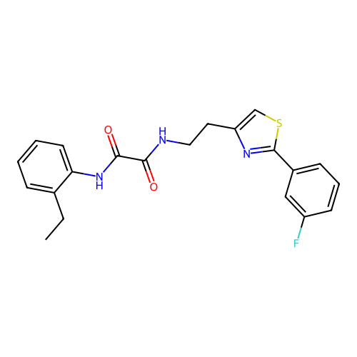 N1-(2-ethylphenyl)-N2-(2-(2-(3-fluorophenyl)thiazol-4-yl)ethyl)oxalamide structure