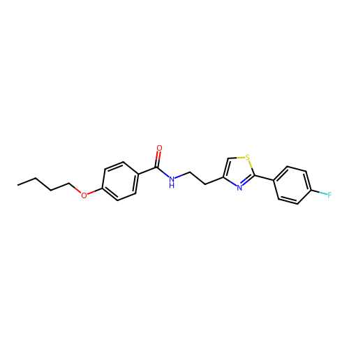 4-butoxy-N-{2-[2-(4-fluorophenyl)-1,3-thiazol-4-yl]ethyl}benzamide structure