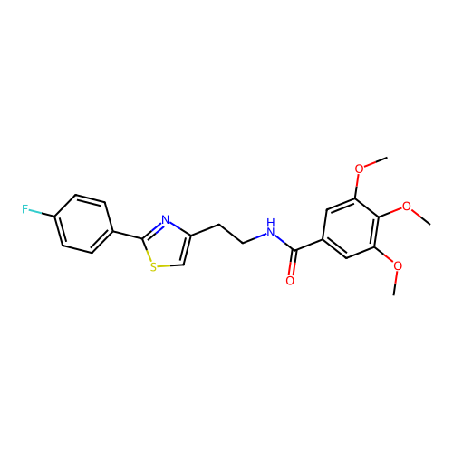 N-{2-[2-(4-fluorophenyl)-1,3-thiazol-4-yl]ethyl}-3,4,5-trimethoxybenzamide structure