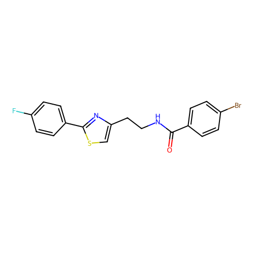 4-bromo-N-{2-[2-(4-fluorophenyl)-1,3-thiazol-4-yl]ethyl}benzamide structure