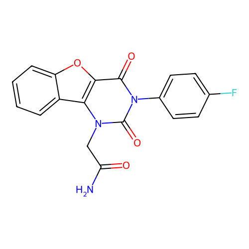 2-[3-(4-Fluorophenyl)-2,4-dioxo-[1]benzofuro[3,2-d]pyrimidin-1-yl]acetamide structure