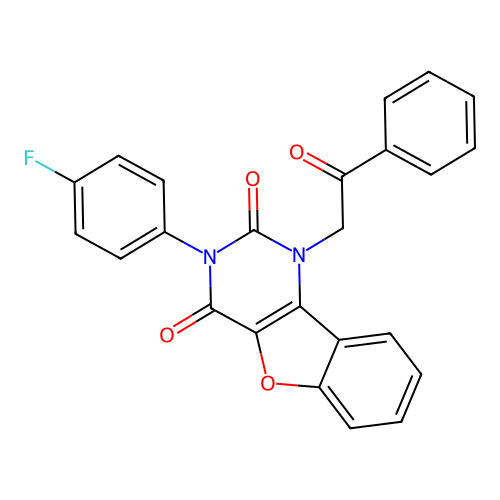 3-(4-Fluorophenyl)-1-phenacyl-[1]benzofuro[3,2-d]pyrimidine-2,4-dione structure