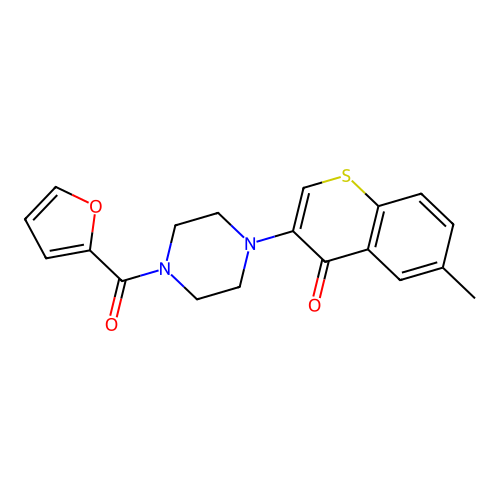 3-[4-(furan-2-carbonyl)piperazin-1-yl]-6-methyl-4H-thiochromen-4-one structure