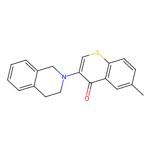 3-(3,4-dihydro-1H-isoquinolin-2-yl)-6-methylthiochromen-4-one structure