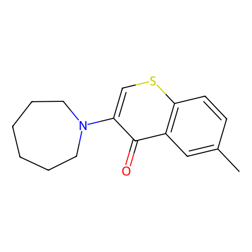 3-(azepan-1-yl)-6-methyl-4H-thiochromen-4-one structure
