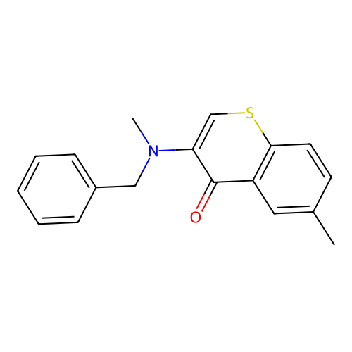 3-[benzyl(methyl)amino]-6-methyl-4H-thiochromen-4-one structure