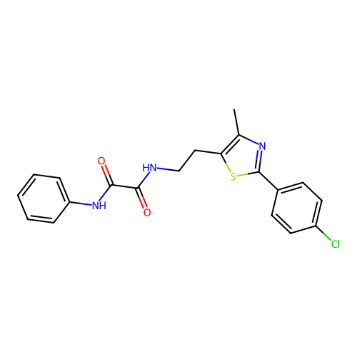 N-{2-[2-(4-chlorophenyl)-4-methyl-1,3-thiazol-5-yl]ethyl}-N'-phenylethanediamide structure