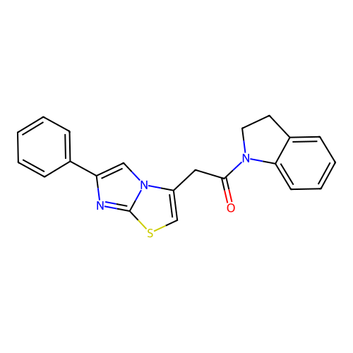 1-(Indolin-1-yl)-2-(6-phenylimidazo[2,1-b]thiazol-3-yl)ethanone structure