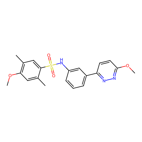 4-methoxy-N-[3-(6-methoxypyridazin-3-yl)phenyl]-2,5-dimethylbenzene-1-sulfonamide structure