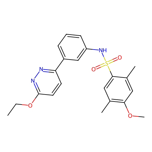 N-[3-(6-ethoxypyridazin-3-yl)phenyl]-4-methoxy-2,5-dimethylbenzene-1-sulfonamide structure