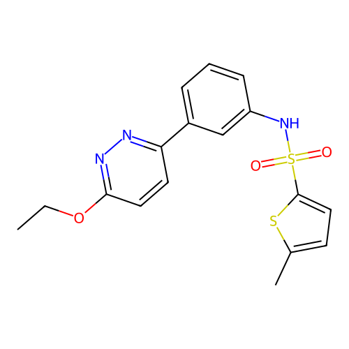 N-[3-(6-ethoxypyridazin-3-yl)phenyl]-5-methylthiophene-2-sulfonamide structure
