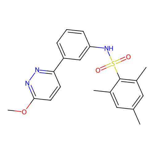 N-[3-(6-methoxypyridazin-3-yl)phenyl]-2,4,6-trimethylbenzenesulfonamide structure