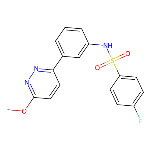 4-fluoro-N-[3-(6-methoxypyridazin-3-yl)phenyl]benzenesulfonamide structure