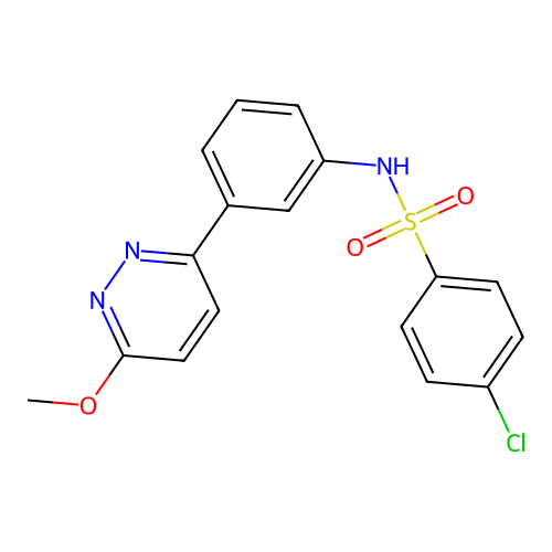 4-chloro-N-[3-(6-methoxypyridazin-3-yl)phenyl]benzenesulfonamide structure