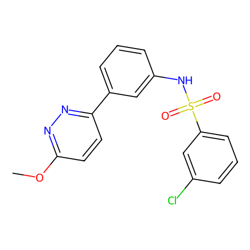 3-chloro-N-[3-(6-methoxypyridazin-3-yl)phenyl]benzenesulfonamide structure