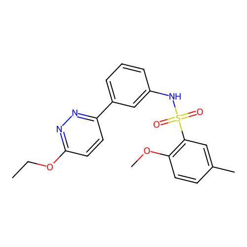 N-[3-(6-ethoxypyridazin-3-yl)phenyl]-2-methoxy-5-methylbenzenesulfonamide structure