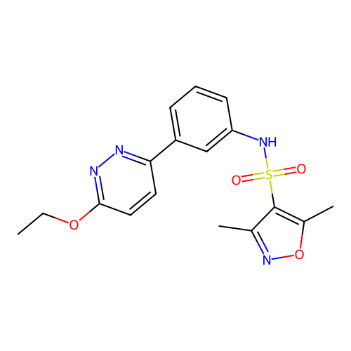 N-[3-(6-ethoxypyridazin-3-yl)phenyl]-3,5-dimethyl-1,2-oxazole-4-sulfonamide structure