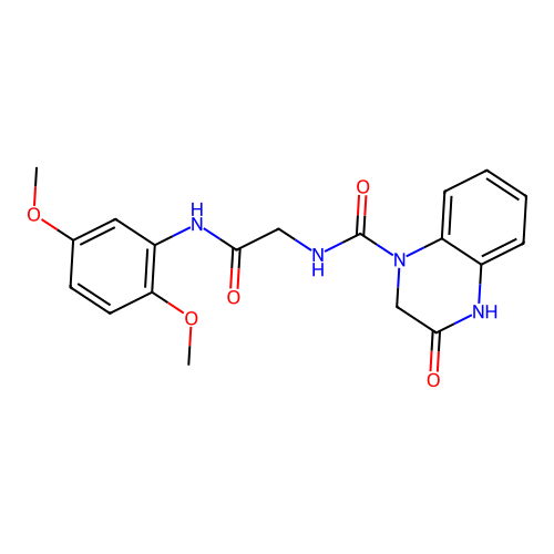 N-[2-(2,5-dimethoxyanilino)-2-oxoethyl]-3-oxo-2,4-dihydroquinoxaline-1-carboxamide structure
