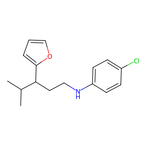 4-chloro-N-[3-(furan-2-yl)-4-methylpentyl]aniline structure