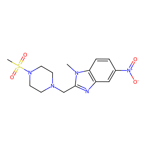 1-Methyl-2-[(4-methylsulfonylpiperazin-1-yl)methyl]-5-nitrobenzimidazole structure