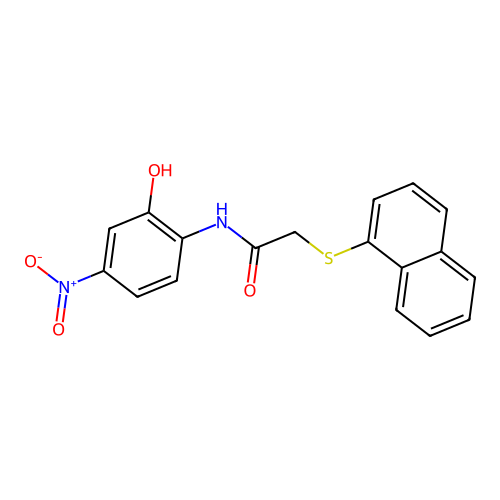 N-(2-hydroxy-4-nitrophenyl)-2-naphthalen-1-ylsulfanylacetamide structure