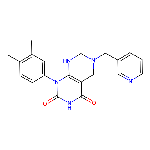 1-(3,4-dimethylphenyl)-6-(pyridin-3-ylmethyl)-5,6,7,8-tetrahydropyrimido[4,5-d]pyrimidine-2,4(1H,3H)-dione structure