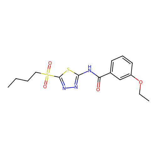 N-[5-(butylsulfonyl)-1,3,4-thiadiazol-2-yl]-3-ethoxybenzamide structure