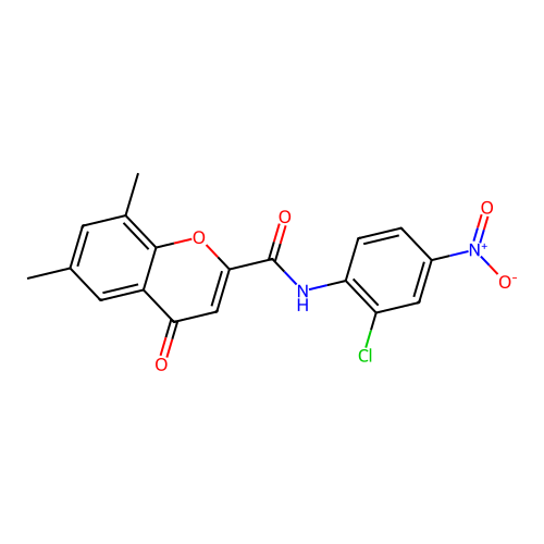 N-(2-chloro-4-nitrophenyl)-6,8-dimethyl-4-oxo-4H-chromene-2-carboxamide structure