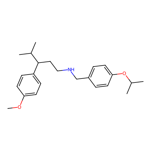 3-(4-methoxyphenyl)-4-methyl-N-[(4-propan-2-yloxyphenyl)methyl]pentan-1-amine structure