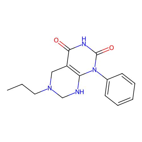 1-phenyl-6-propyl-5,6,7,8-tetrahydropyrimido[4,5-d]pyrimidine-2,4(1H,3H)-dione structure