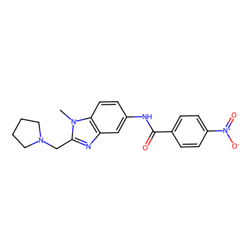 N-[1-methyl-2-(pyrrolidin-1-ylmethyl)-1H-benzimidazol-5-yl]-4-nitrobenzamide structure