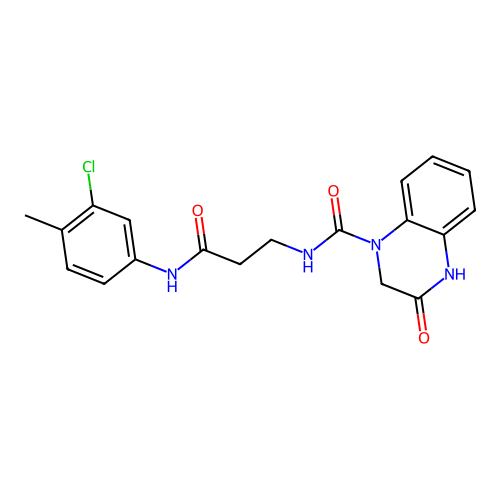 N-[3-(3-chloro-4-methylanilino)-3-oxopropyl]-3-oxo-2,4-dihydroquinoxaline-1-carboxamide structure