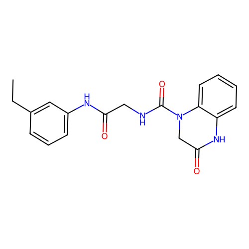 N-{2-[(3-ethylphenyl)amino]-2-oxoethyl}-3-hydroxyquinoxaline-1(2H)-carboxamide structure