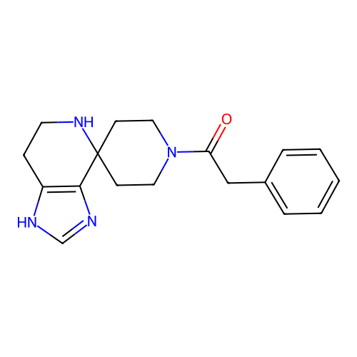 2-phenyl-1-spiro[1,5,6,7-tetrahydroimidazo[4,5-c]pyridine-4,4'-piperidine]-1'-ylethanone structure