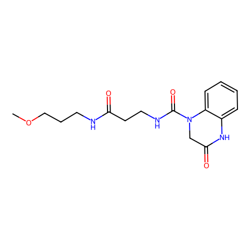 3-hydroxy-N-{3-[(3-methoxypropyl)amino]-3-oxopropyl}quinoxaline-1(2H)-carboxamide structure
