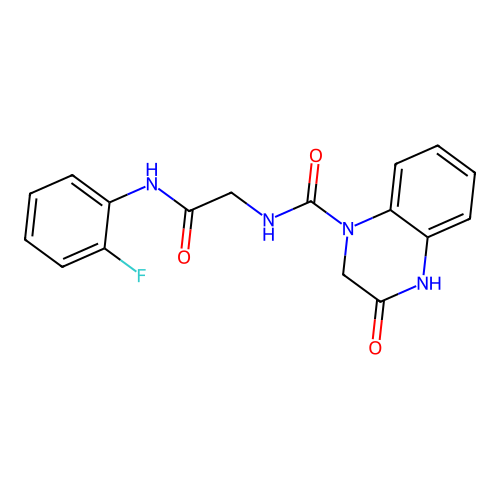N-{2-[(2-fluorophenyl)amino]-2-oxoethyl}-3-hydroxyquinoxaline-1(2H)-carboxamide structure