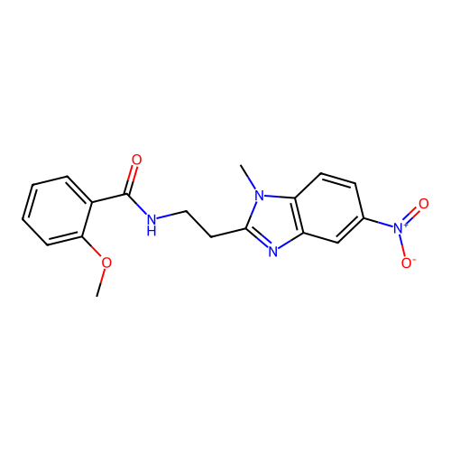 2-methoxy-N-[2-(1-methyl-5-nitrobenzimidazol-2-yl)ethyl]benzamide structure
