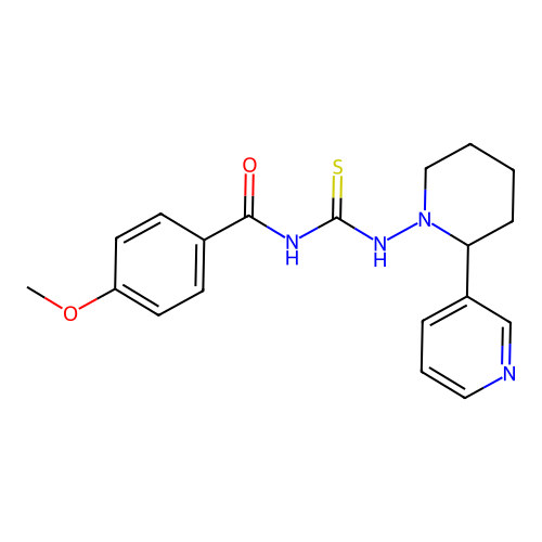 4-methoxy-N-((2-(pyridin-3-yl)piperidin-1-yl)carbamothioyl)benzamide structure